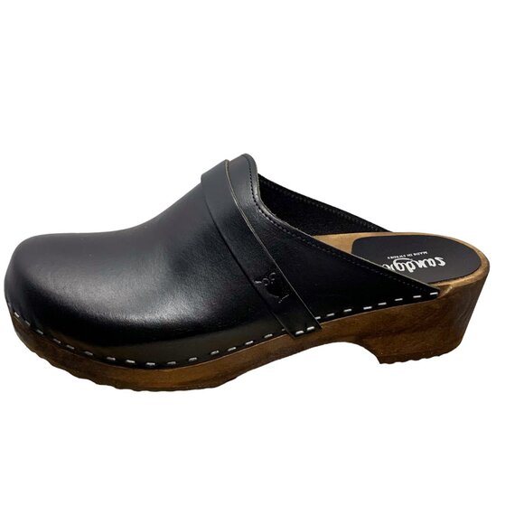 Sandgrens Malmö Leather Classic Sweden Wooden‎ Clogs/Mules - Picture 4 of 13